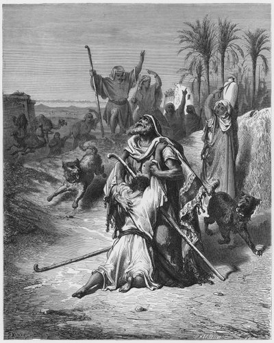 La Biblia de Gustave Doré: El hijo pródigo en los brazos de su padre de Gustave Dore